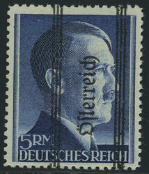5 RM Hitler mit Grazer-Aufdruck, Type II, postfrisches Prachtstück, ...